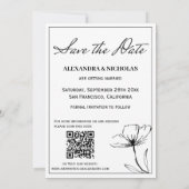 Elegante moderne zwart-wit foto bewaar de datum save the date (Achterkant)