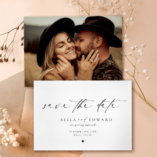 Elegante moderne zwart-wit foto Bewaar de datum Save The Date