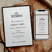 Elegante moderne zwart-wit foto bruiloft kaart