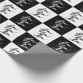 Elegante moderne zwart-witte kerstlied cadeaupapier (Hoek)