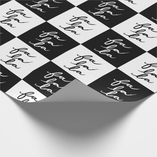 Elegante moderne zwart-witte kerstlied cadeaupapier (Hoek)