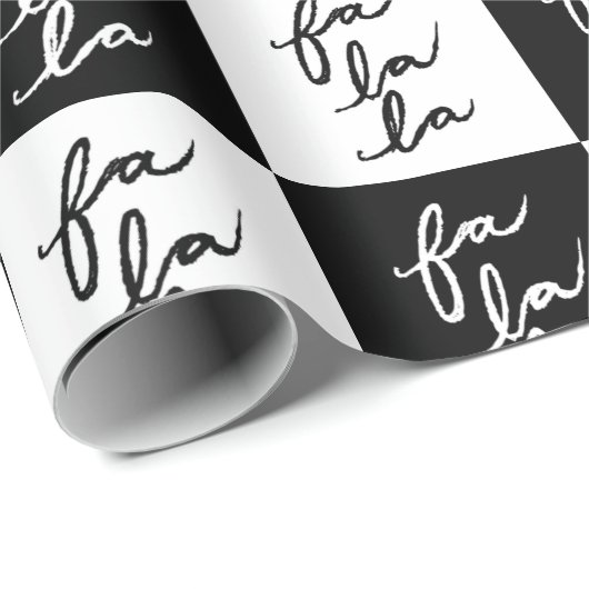 Elegante moderne zwart-witte kerstlied cadeaupapier (Rol Hoek)