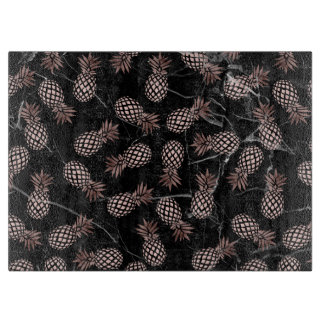 elegante moderne zwarte marmer roos gouden ananana snijplank