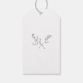 Elegante Moderne Zwarte/Witte Bloemenkrans Cadeaulabel (Achterkant)