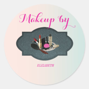 Elegante Modieuze Meisje, Visagist Ronde Sticker