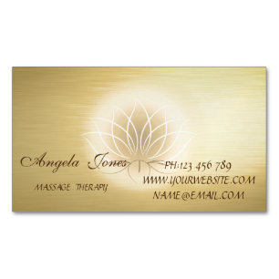 Elegante Modieuze Stijlvolle Gouden Lotus Bloem Magnetisch Visitekaartje