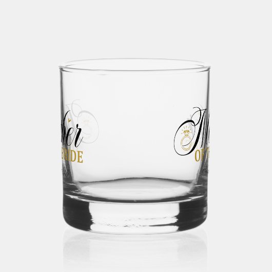 elegante moeder van de bruid en naam bruiloft whisky glas (Links)