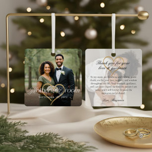 Elegante Moeder-van-de-Bruidegom-fotoherinnering Metalen Ornament