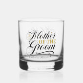 Elegante Moeder van de bruidegom voeg naam Bruilof Whisky Glas (Achterkant)