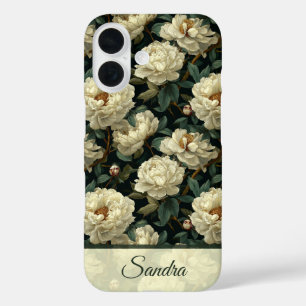 Elegante Moederdag Cadeaupioen Roos Naam iPhone 16 Hoesje