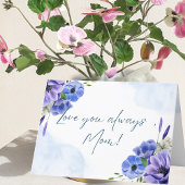 Elegante Moederdag Kaart met Bloemen Waterverf