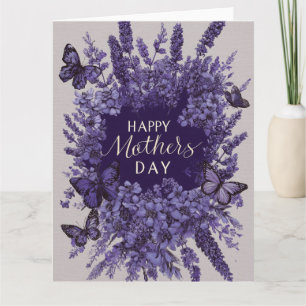 Elegante Moederdagkaart met Paarse Lavendel Kaart