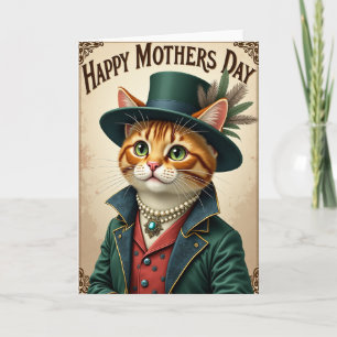Elegante Moederdagkaart voor Kattenliefhebbers Kaart