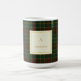 Elegante mok met plaid motief en monogram