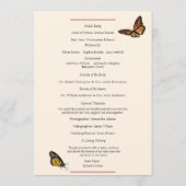 Elegante Monarch Butterfly Herfst Floral Wedding Programma (Achterkant)