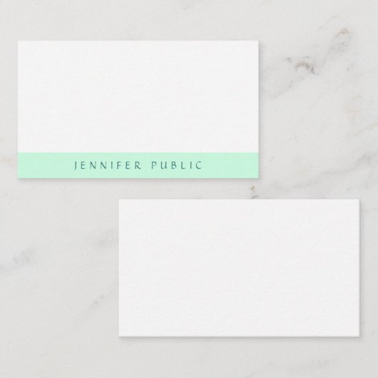 Elégante Monnaie Vert Blanc Moderne Simple Modèle (Devant / Derrière)