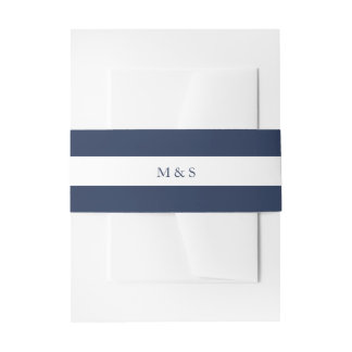 Elegante Monochromatische Blauwe Gepersonaliseerde Uitnodigingen Wikkel