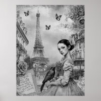 Elegante monochromatische Victoriaans Gothic meisj