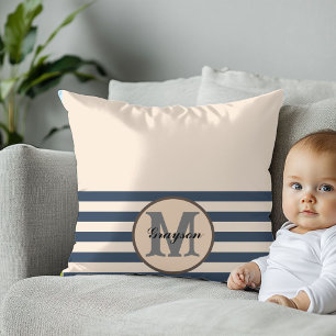 Elegante Monogram Baby Shower Cadeau Baby Slab Kussen