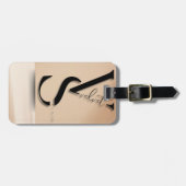 Elegante Monogram Bagage Label (Voorkant horizontaal)