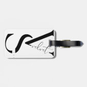 Elegante Monogram Bagage Label (Achterkant horizontaal)