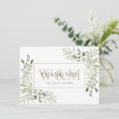 Elegante Monogram Begroeiing Bedankkaart (Staand voorkant)