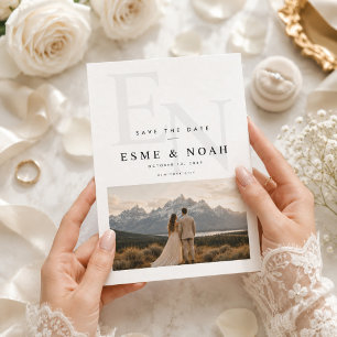Elegante monogram bergen koppel foto save the date