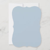 Elegante Monogram Blau Witte Trouwdag Kaart (Achterkant)
