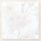 Elegante Monogram Bloem Glazen Onderzetter (Achterkant)