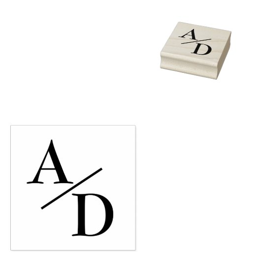 Elegante Monogram bruid Groom Moderne bruiloft Rubberstempel (Gestempeld)