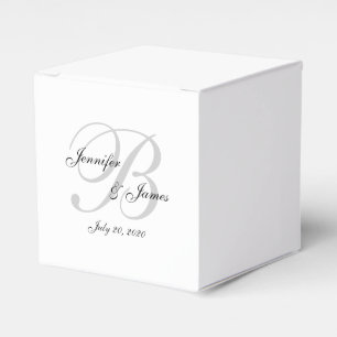 Elegante Monogram Bruiloft Favor Dozen Bedankdoosjes