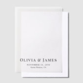 Elegante monogram bruiloft overlay vellum uitnodigingen (Offset)