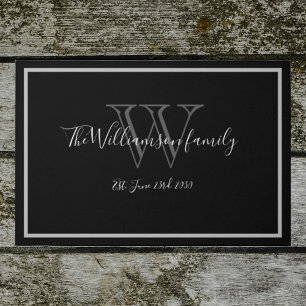 Elegante Monogram Bruiloft Welkom Buitendeurmat Deurmat