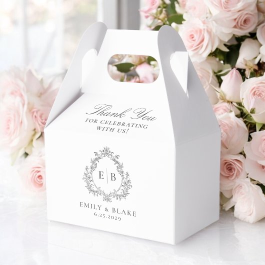 Elegante  Monogram Crest bruiloft Dank u Bedankdoosjes