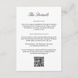 Elegante Monogram Crest Wedding QR Code Details Informatiekaartje