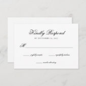 Elegante Monogram Crest Wedding RSVP Kaart (Voorkant / Achterkant)