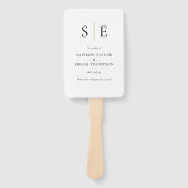 Elegante Monogram Eerste Letter Huwelijksprogramma Handwaaier (Voorkant)