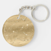 Elegante Monogram Eerste Letters met Mandala Sleutelhanger (Achterkant)