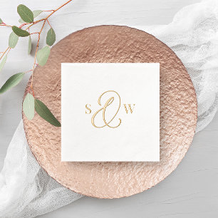 Elegante Monogram Et-teken Luxe Trouwgoud Folie Servetten
