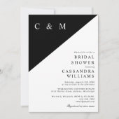 Elegante Monogram Foto QR Code Bruiloft Feest Kaart (Voorkant)