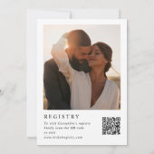 Elegante Monogram Foto QR Code Bruiloft Feest Kaart (Achterkant)