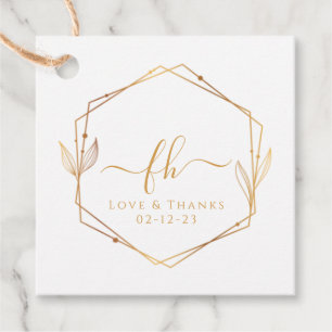Elegante Monogram Geschenk Trouw Magneten Bedankjes Labels