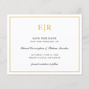 Elegante Monogram Gouden Budget Huwelijk Opsparen Flyer