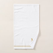 Elegante Monogram Gouden Script Naam Wit Bad Handdoek (Handdoek)