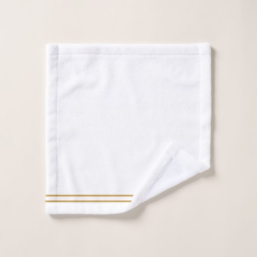Elegante Monogram Gouden Script Naam Wit Bad Handdoek (Wasdoekje)