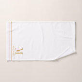 Elegante Monogram Gouden Script Naam Wit Bad Handdoek (Handdoek)