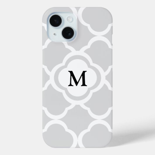 Elegante Monogram Grijs Patroon Case-Mate iPhone Case (Achterkant)