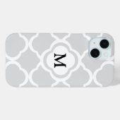 Elegante Monogram Grijs Patroon Case-Mate iPhone Case (Achterkant (horizontaal))