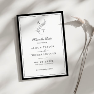 Elegante Monogram Huwelijk Save The Date Kaart