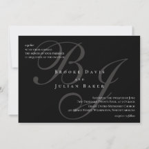 Elegante Monogram Huwelijksuitnodiging